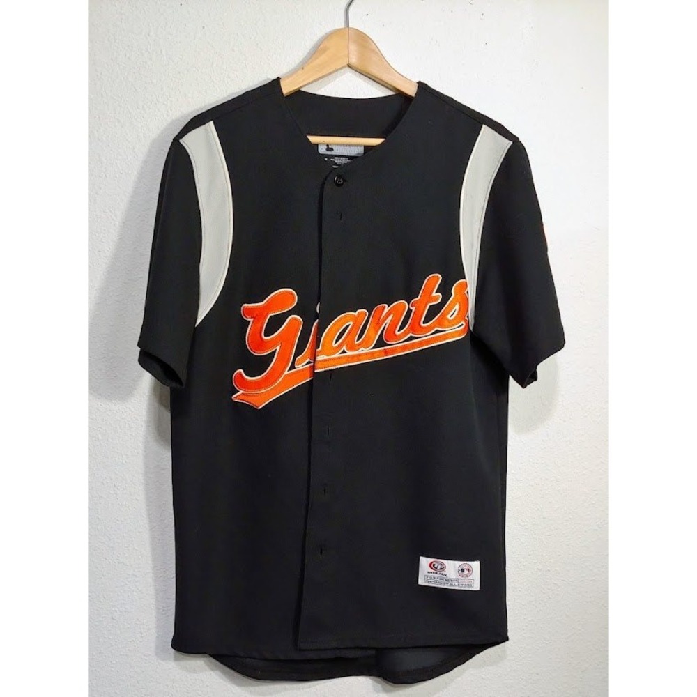 Majestic San Francisco Giants Baseball Jersey Black Orange Script Logo‎ Men's M